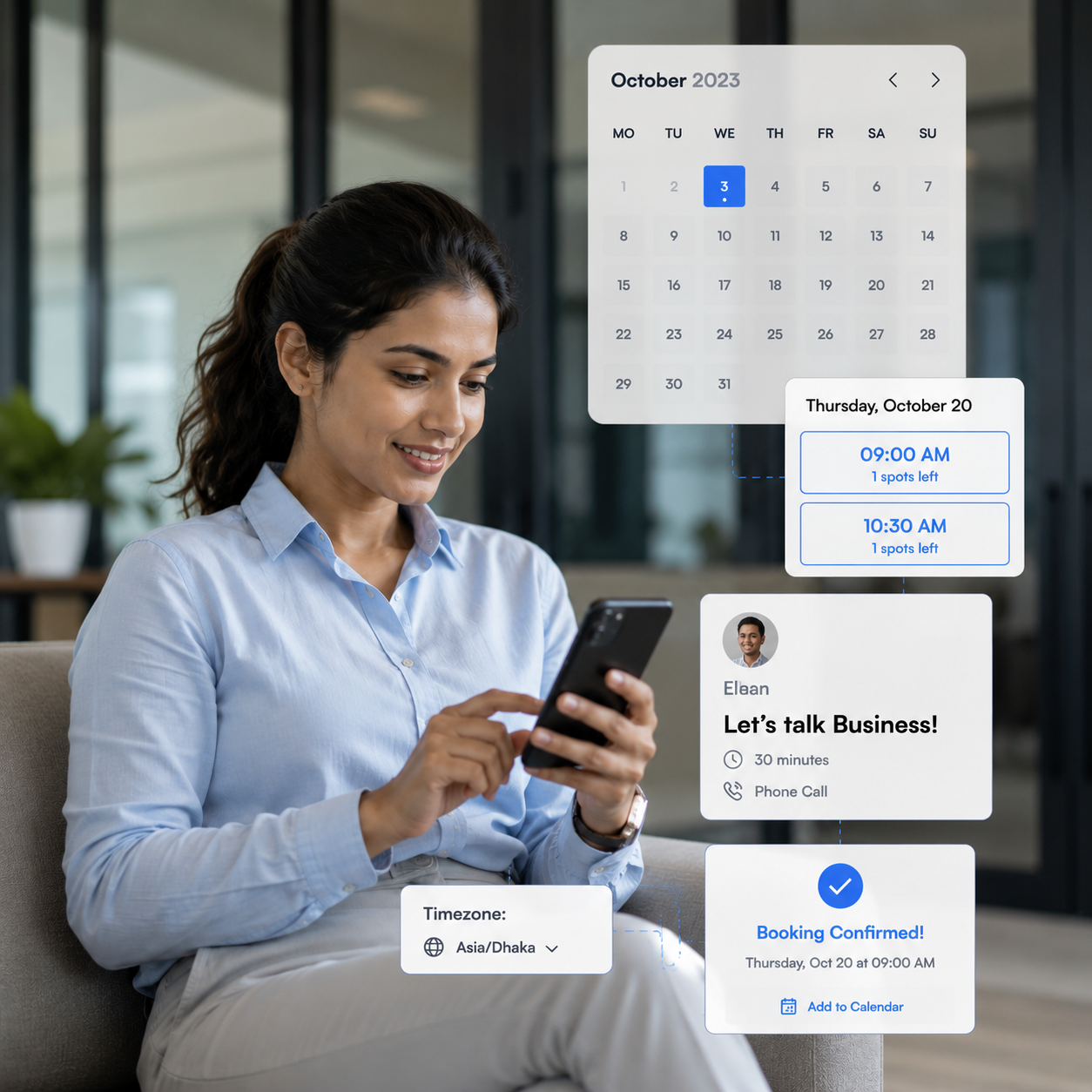 Patient booking on phone